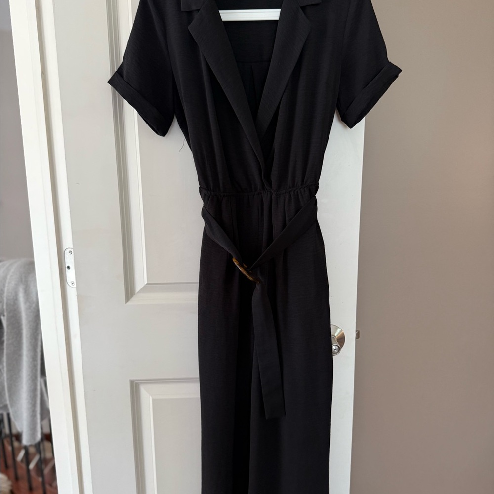 3/$20 Monteau black Short Sleeve jumpsuit